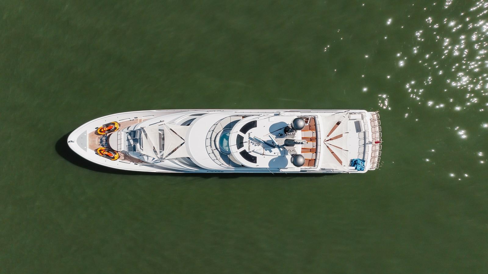a box with a graphic design on it aboard FIGARO Yacht for Sale
