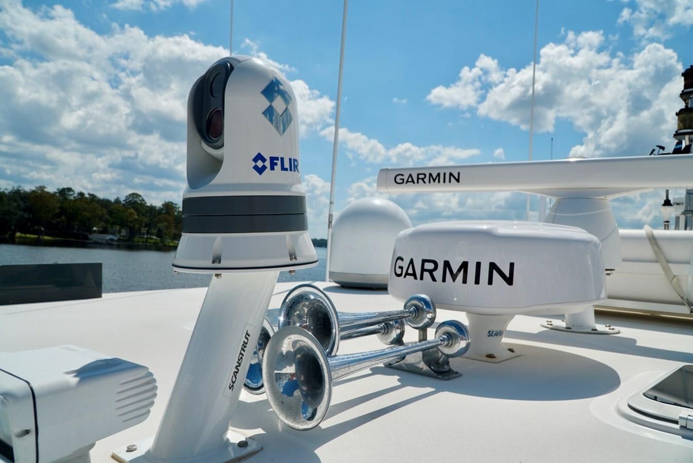 a white rocket on a launch pad aboard MISS PATTI Yacht for Sale
