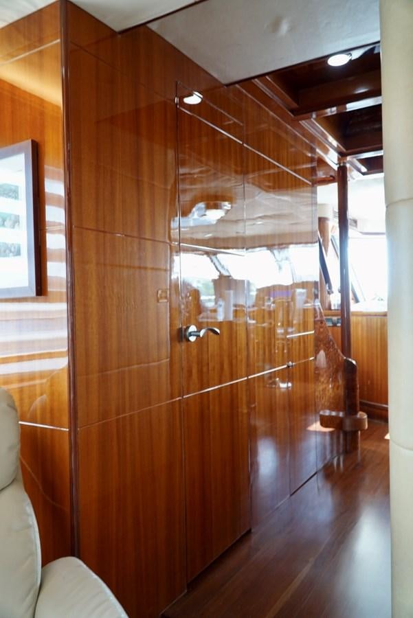 a room with wooden walls aboard MISS PATTI Yacht for Sale