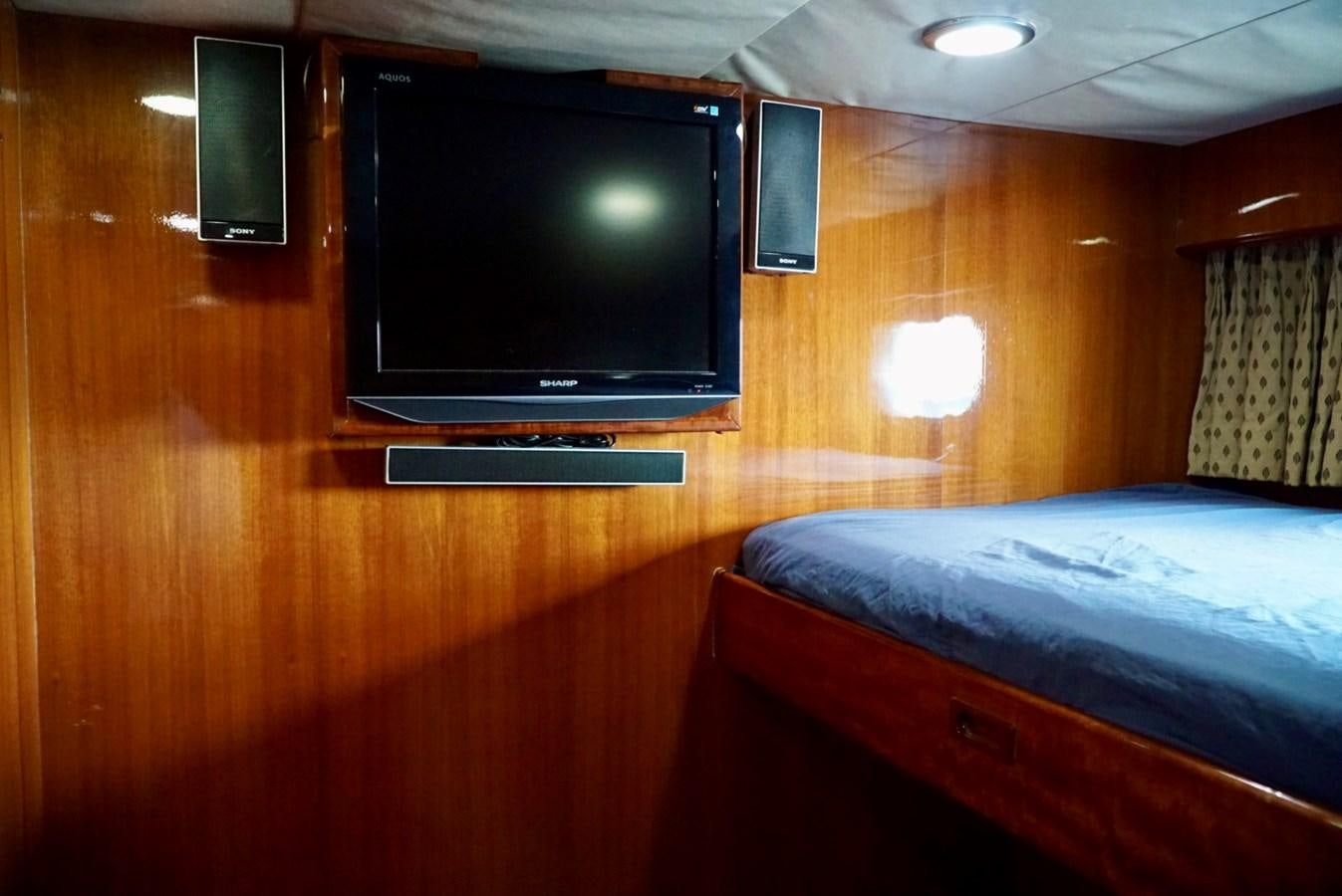 a tv on a wall aboard MISS PATTI Yacht for Sale
