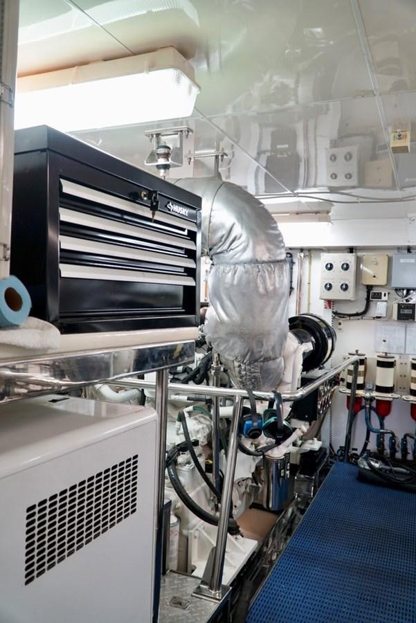 a large metal machine in a room aboard MISS PATTI Yacht for Sale