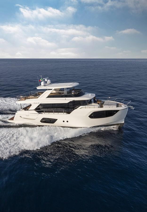 a boat on the water aboard 2025 ABSOLUTE NAVERTTA 68 Yacht for Sale