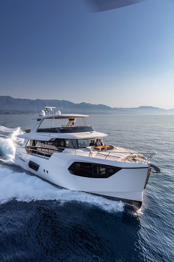 a boat on the water aboard 2025 ABSOLUTE NAVERTTA 68 Yacht for Sale