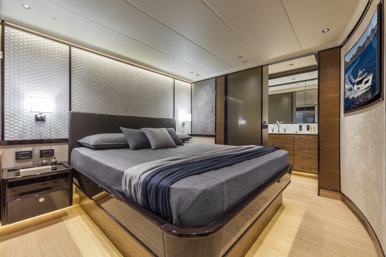 a bedroom with a bed aboard 2025 ABSOLUTE NAVERTTA 68 Yacht for Sale