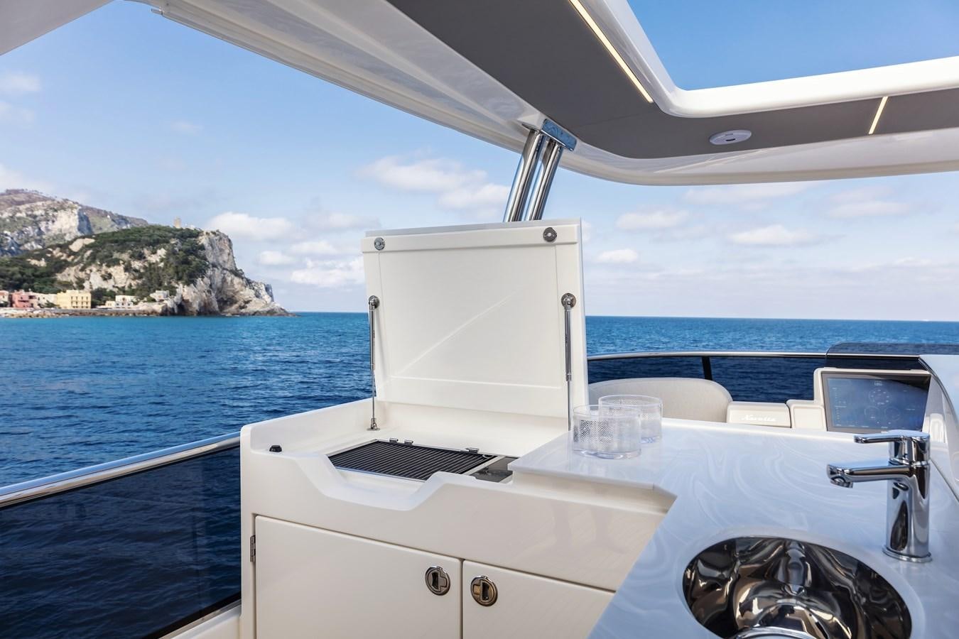 a boat on the water aboard 2025 ABSOLUTE NAVERTTA 68 Yacht for Sale
