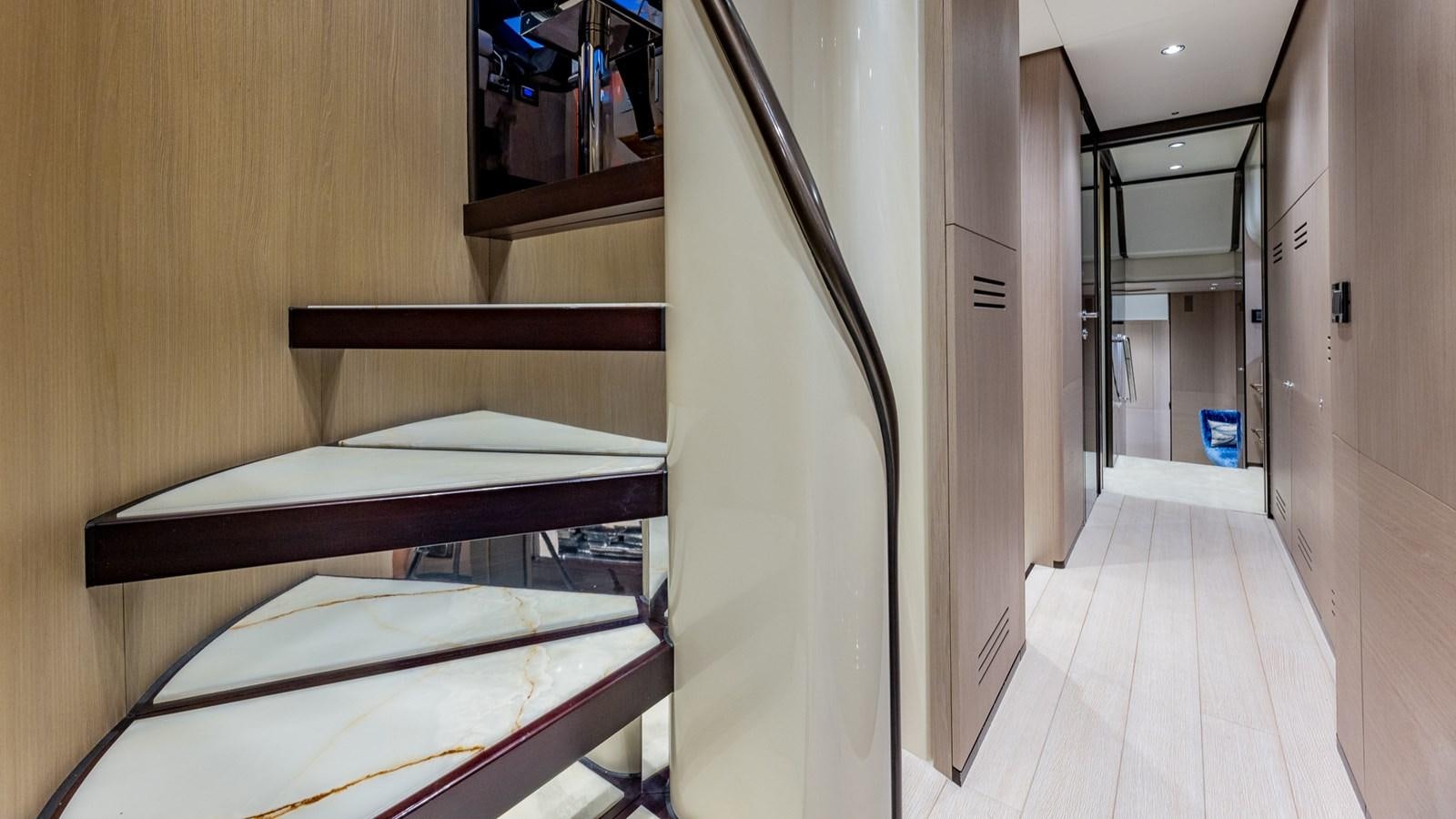 a hallway with beds aboard 4 PLAY Yacht for Sale