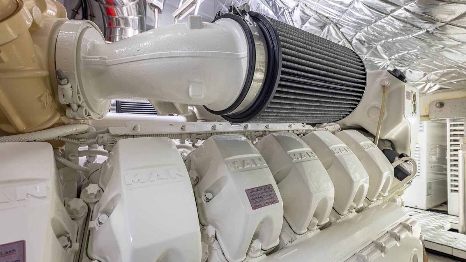 a group of white pipes aboard 4 PLAY Yacht for Sale