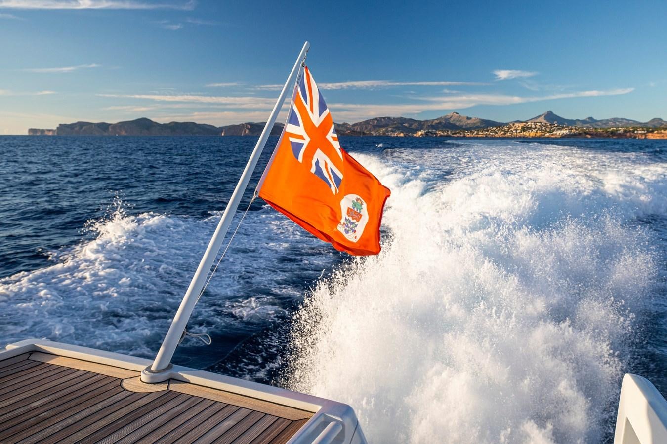 a flag on a boat aboard VALYRA Yacht for Sale