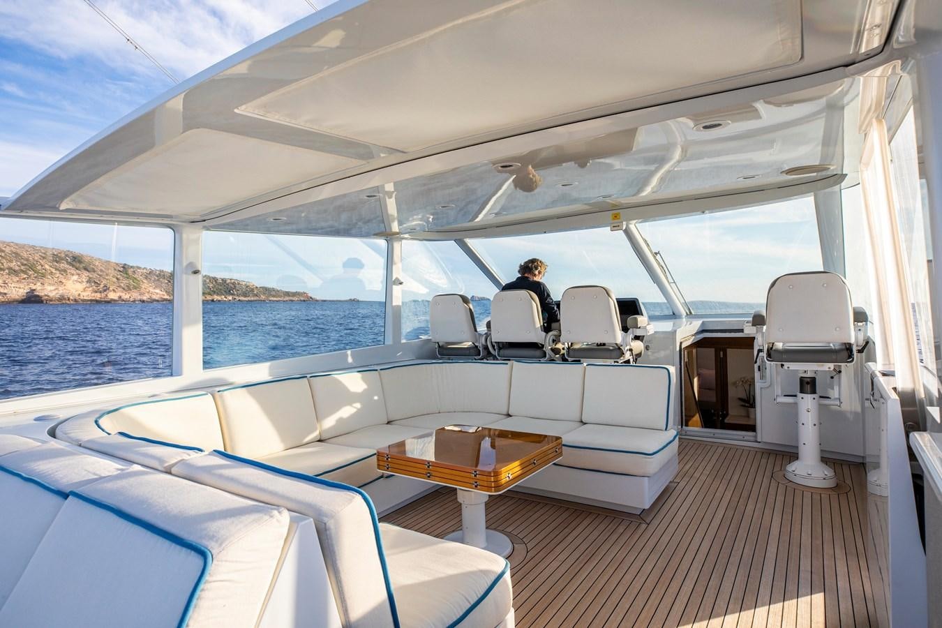 a boat with a person sitting on it aboard VALYRA Yacht for Sale