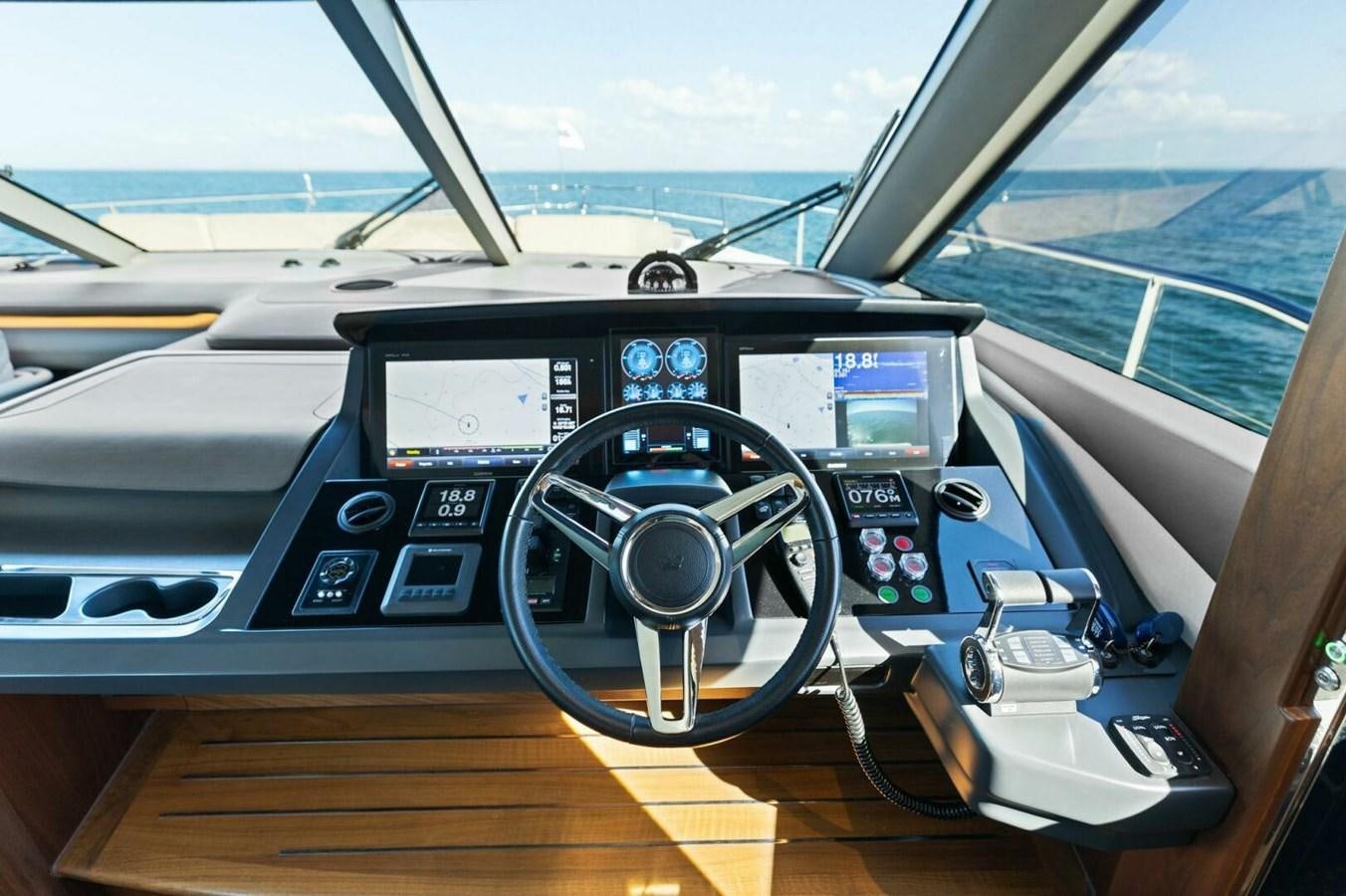 inside of a car aboard AMARULA SUN Yacht for Sale