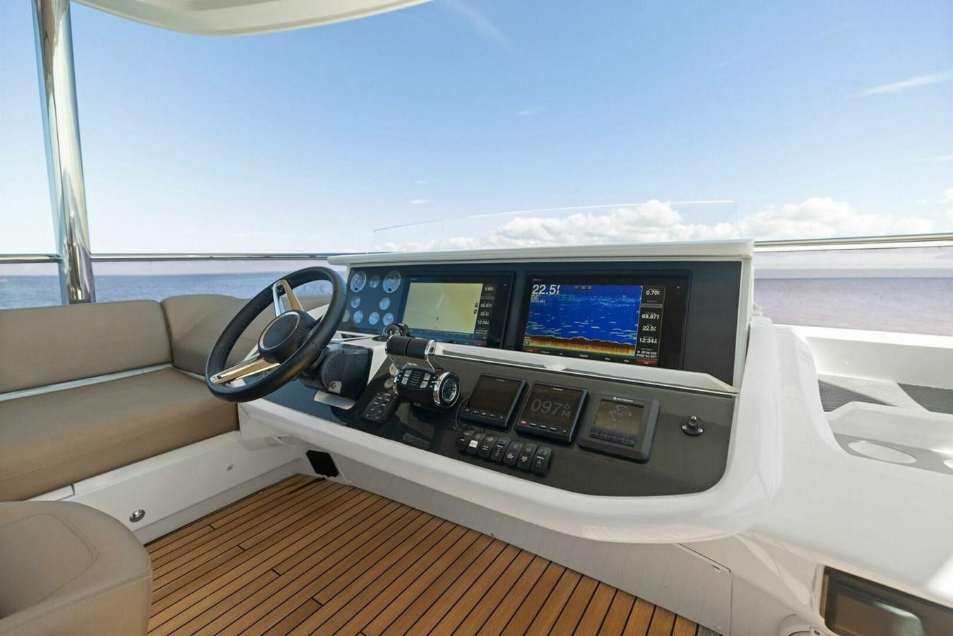 the inside of a car aboard AMARULA SUN Yacht for Sale