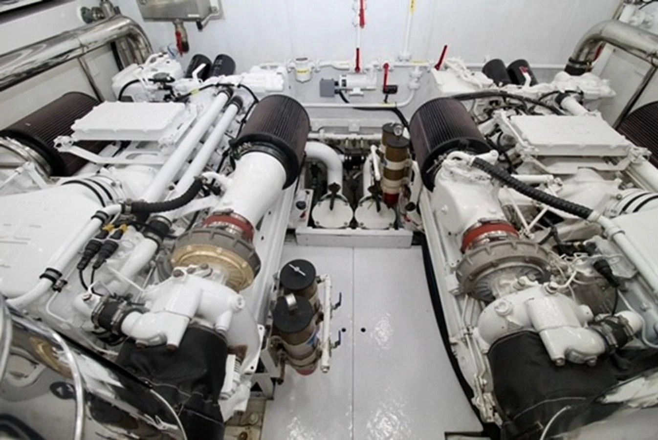 a close-up of a car engine aboard AZIMUT 100/32 Yacht for Sale