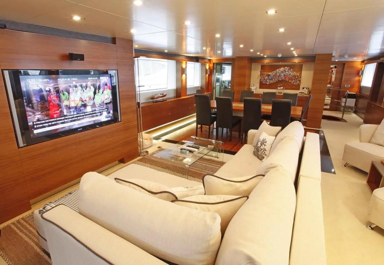 a room with couches and a tv aboard DELETE MR MOUSE Yacht for Sale