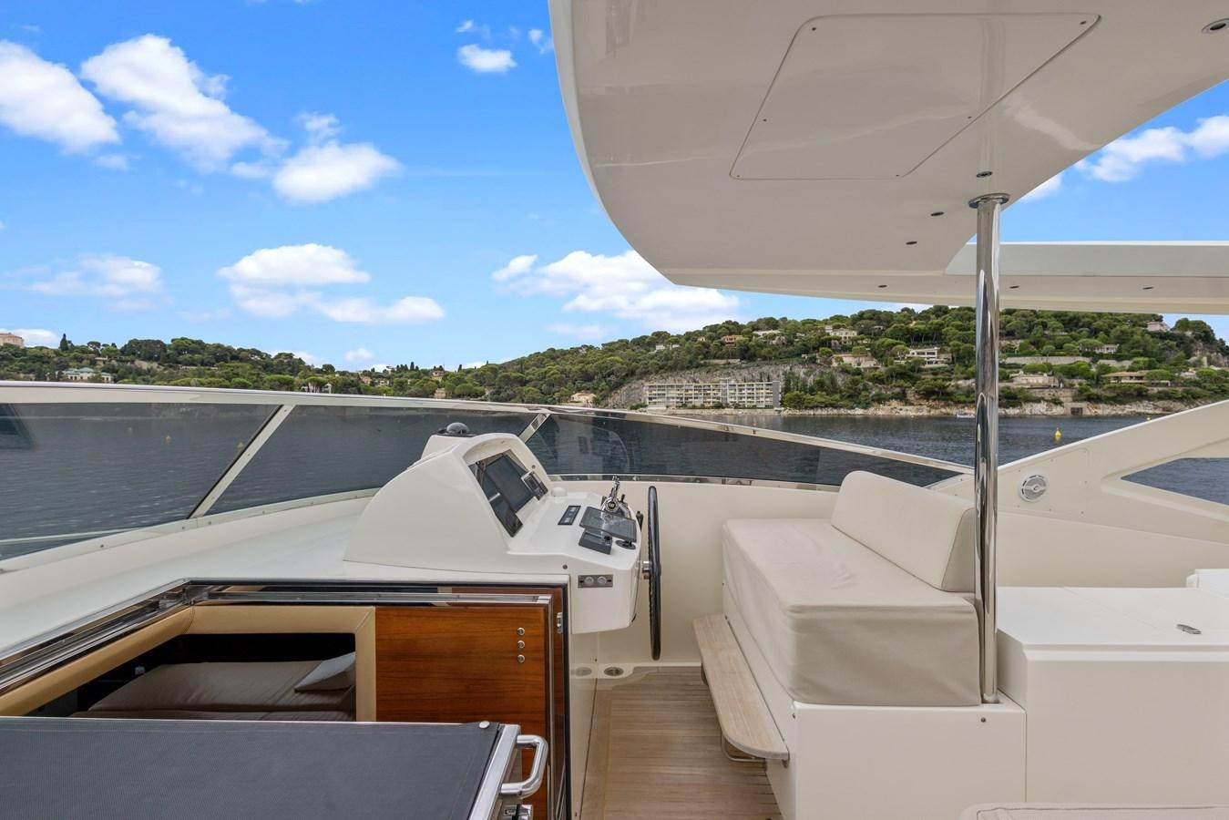 a boat on a deck aboard DEBRA ONE Yacht for Sale