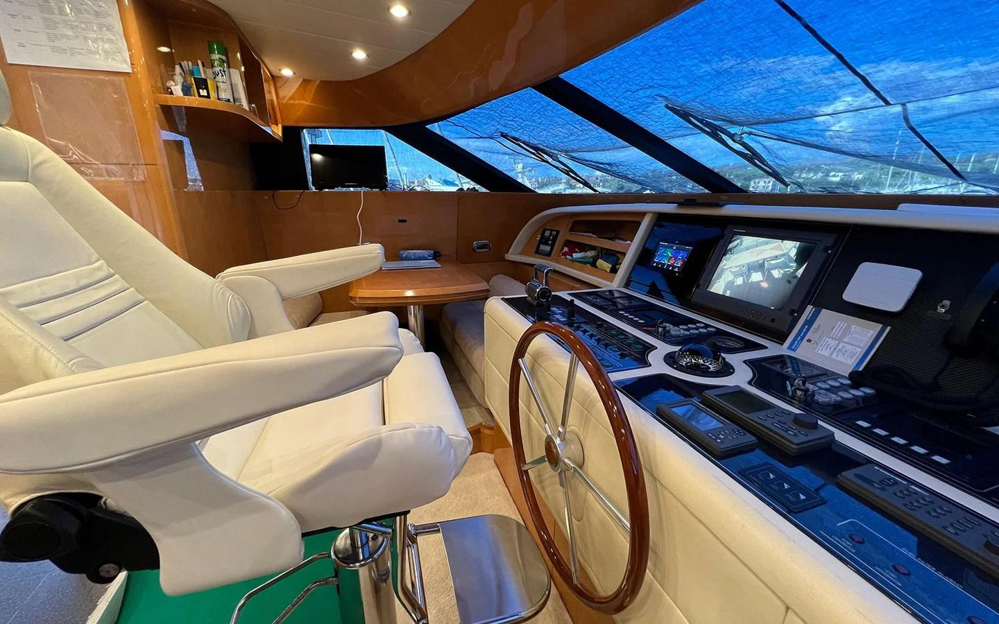 a room with a desk and computer aboard WILLFUL Yacht for Sale
