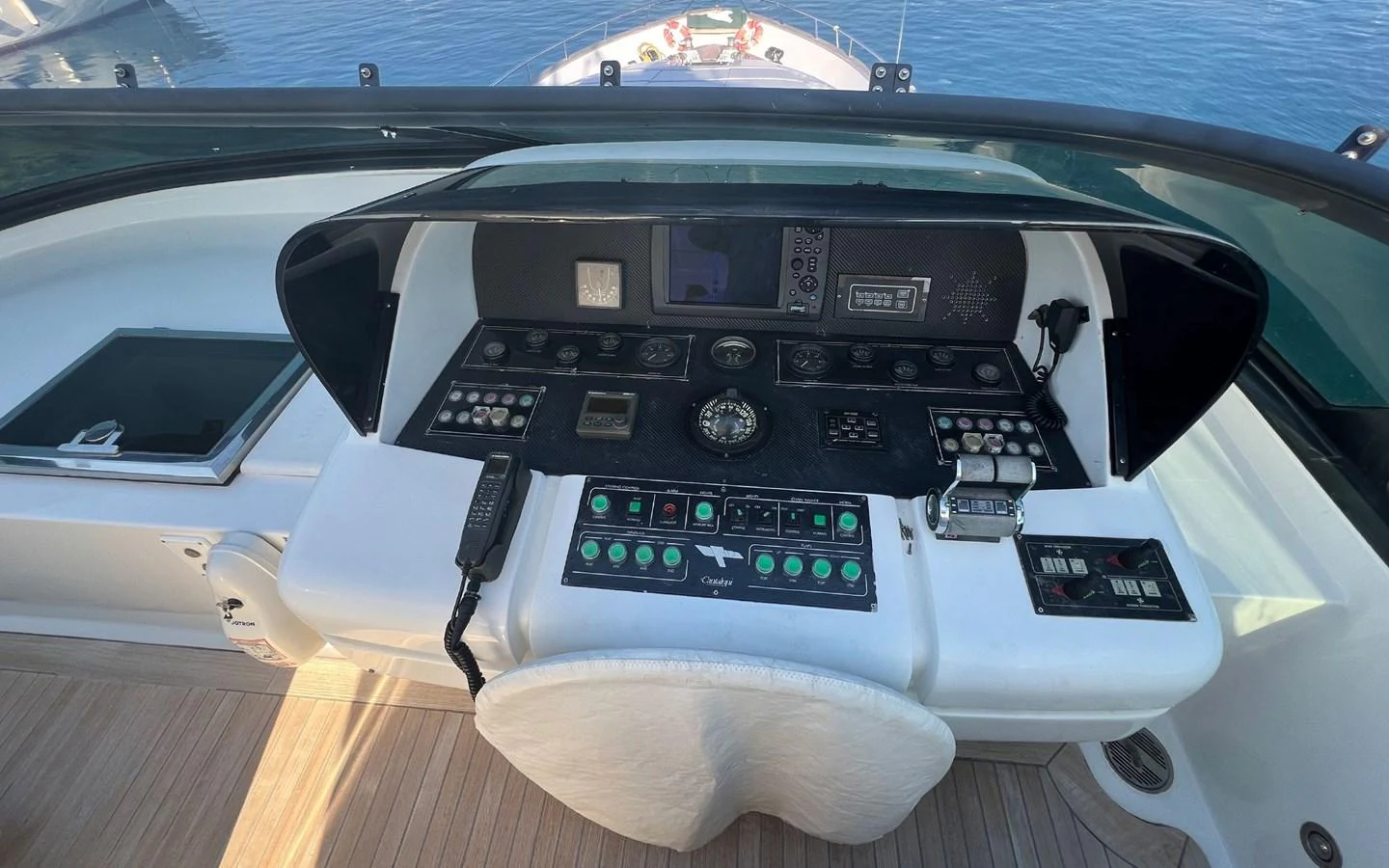 the inside of a car aboard WILLFUL Yacht for Sale