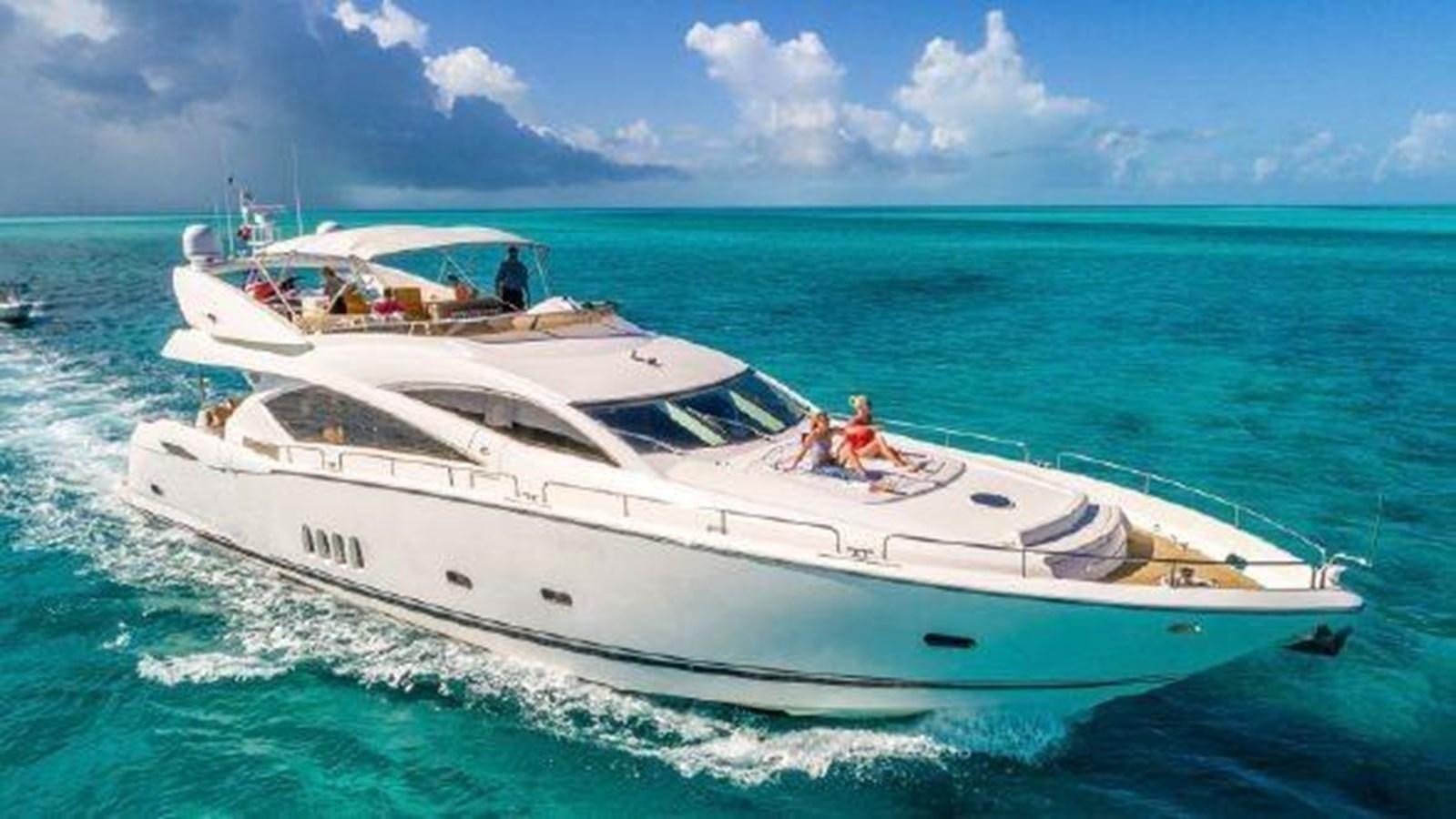 a white yacht on the water aboard ACQUA ALBERTI Yacht for Sale