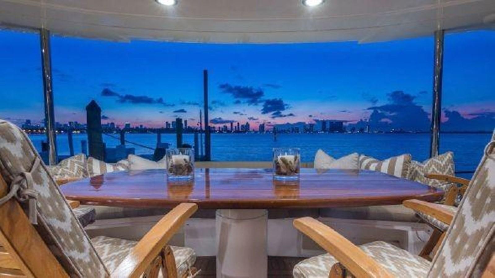 a table with chairs on it aboard ACQUA ALBERTI Yacht for Sale