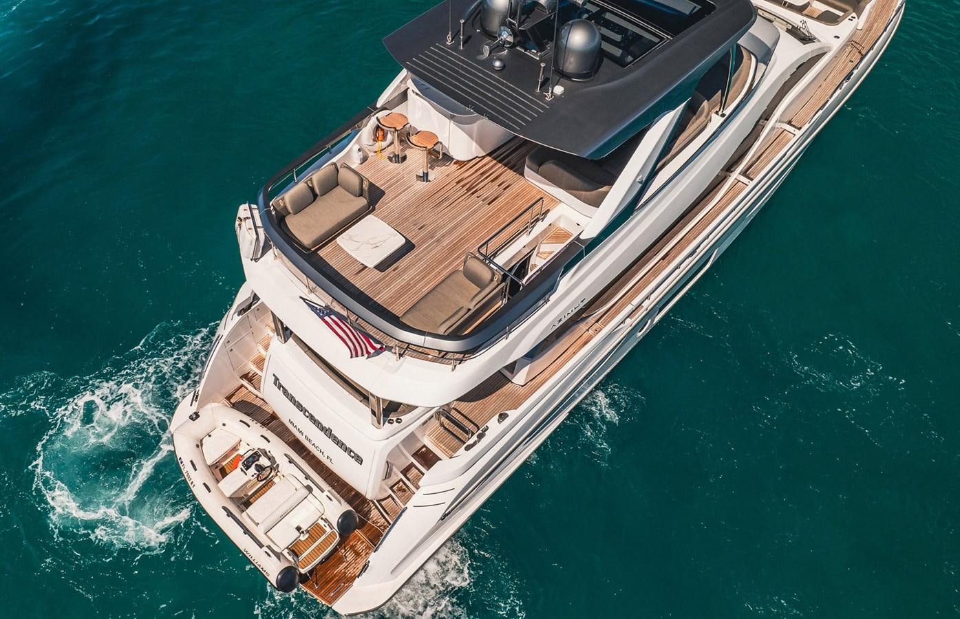 a boat on the water aboard TRANSCENDENCE Yacht for Sale