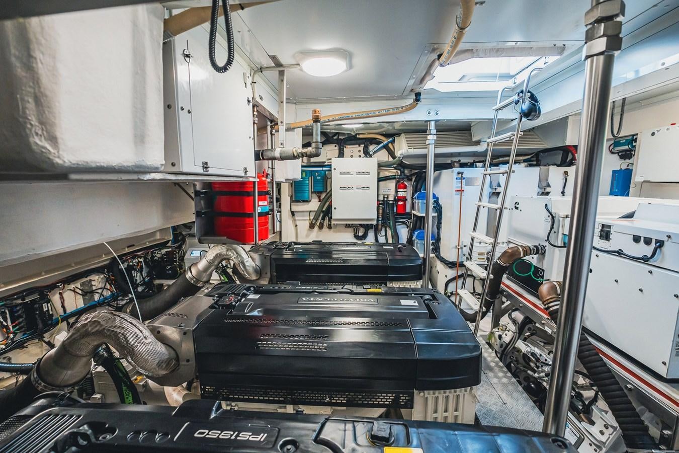 a large machine in a factory aboard TRANSCENDENCE Yacht for Sale