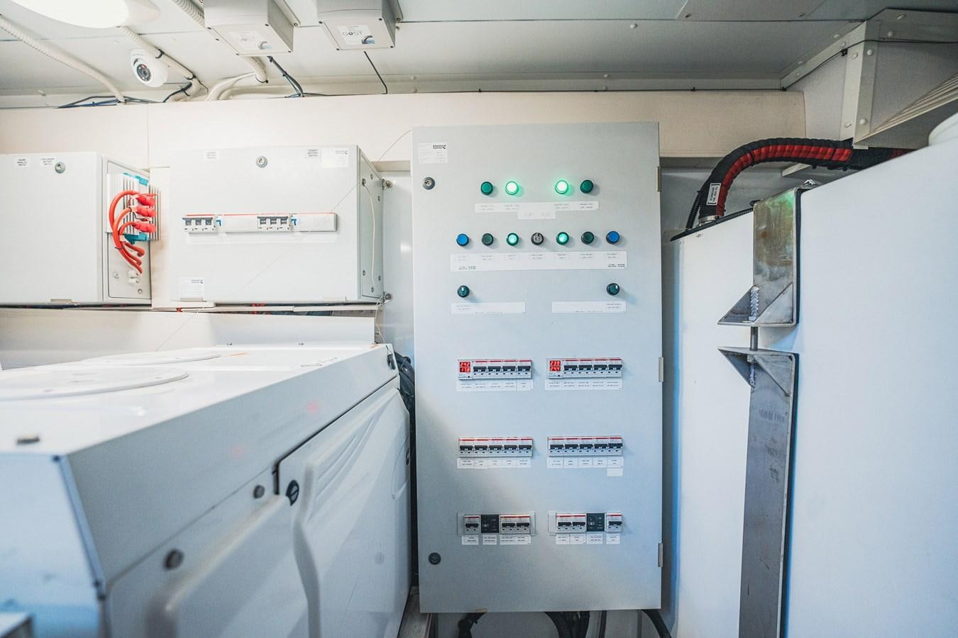 a machine with blue lights aboard TRANSCENDENCE Yacht for Sale