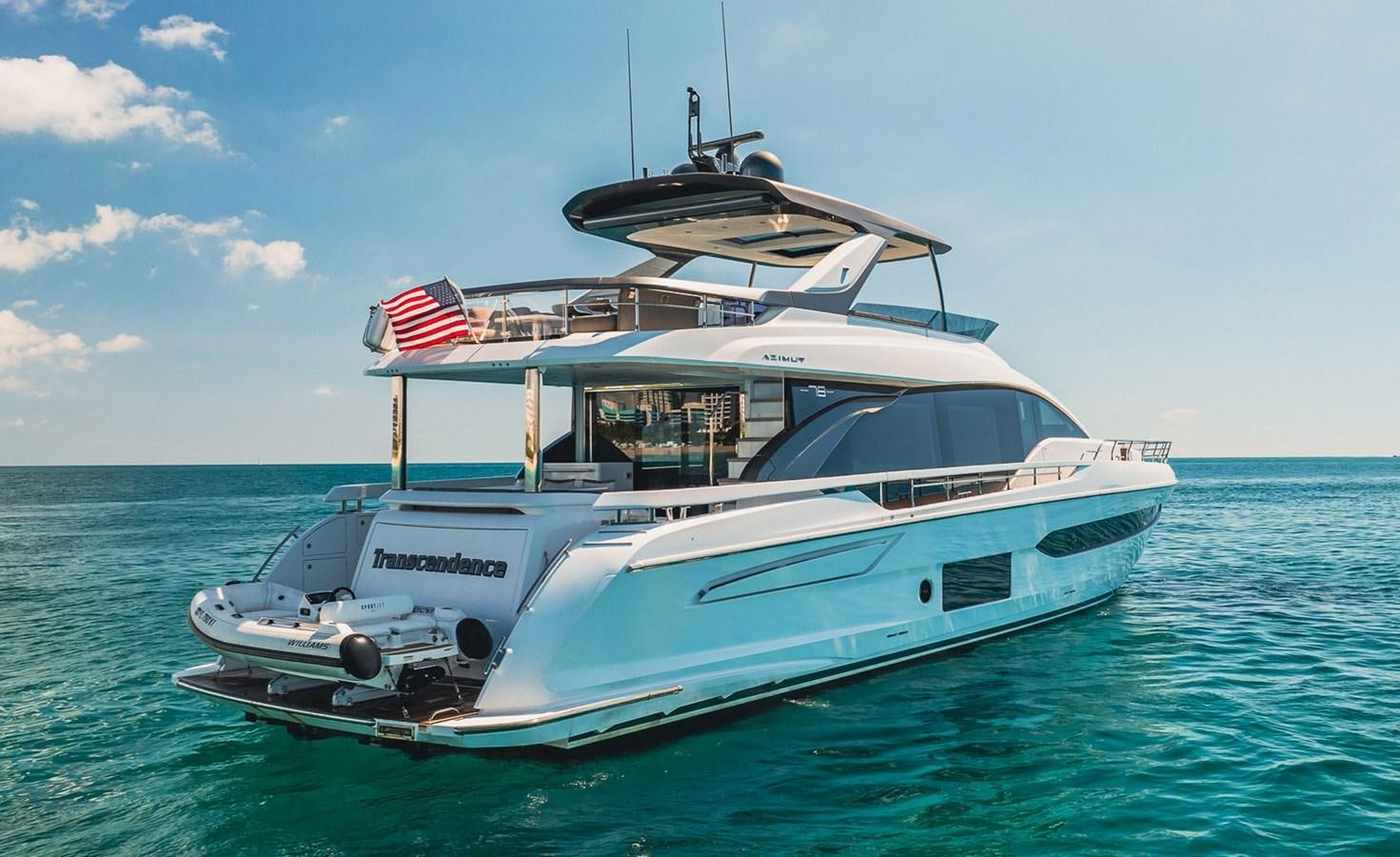 a boat in the water aboard TRANSCENDENCE Yacht for Sale