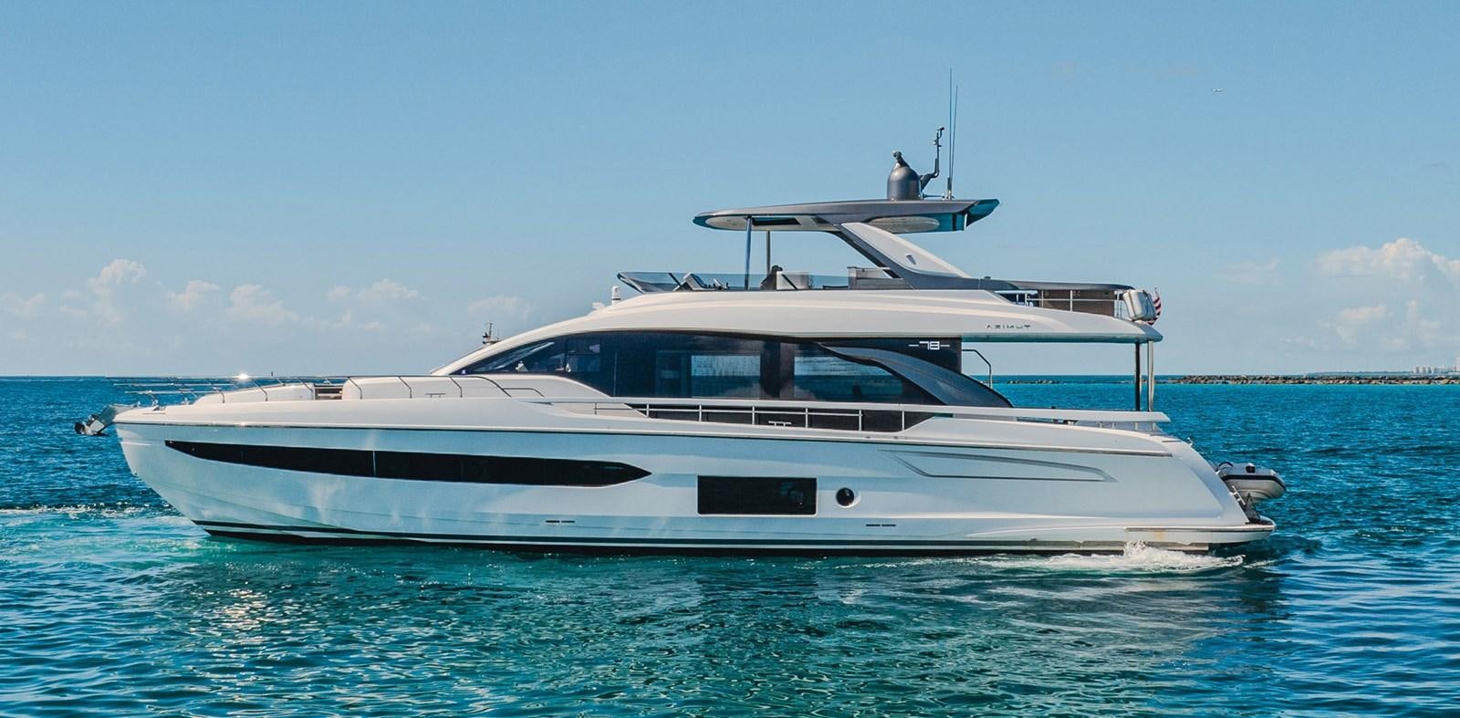 a boat in the water aboard TRANSCENDENCE Yacht for Sale