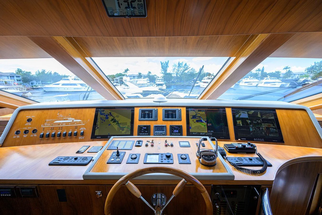 a control panel on a table aboard SECOND AMENDMENT Yacht for Sale