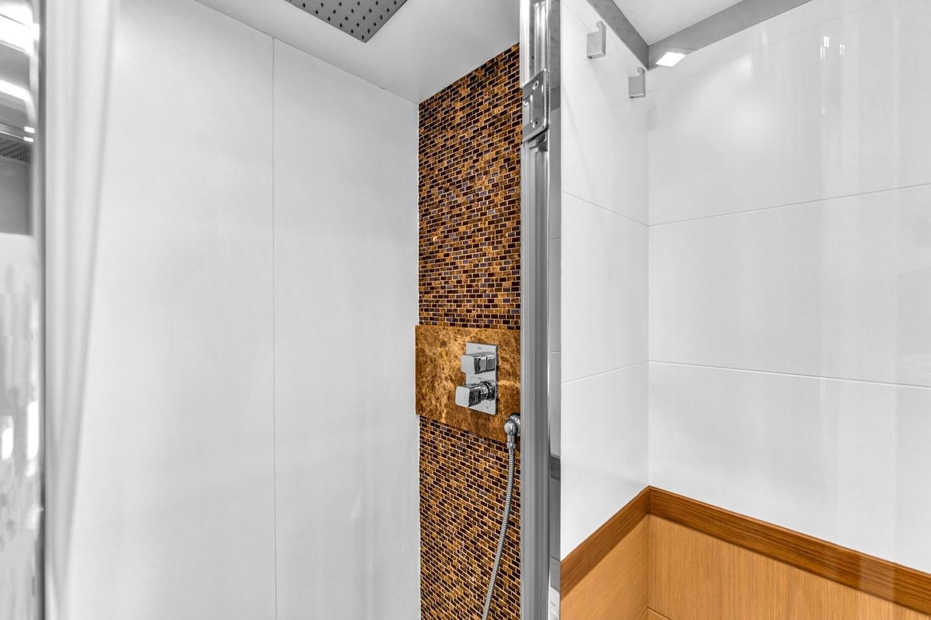 a wall with a metal frame aboard GREYT ESCAPE Yacht for Sale