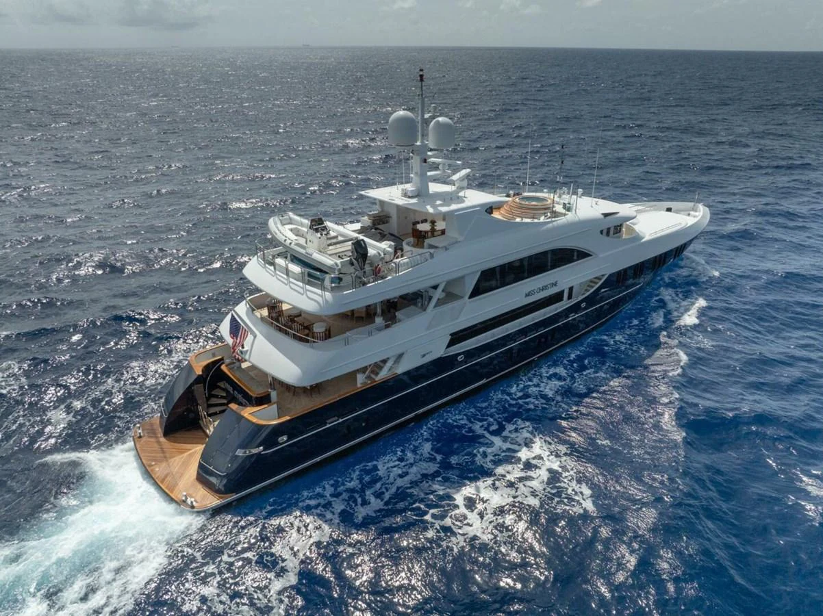 a boat on the water aboard MISS CHRISTINE Yacht for Sale