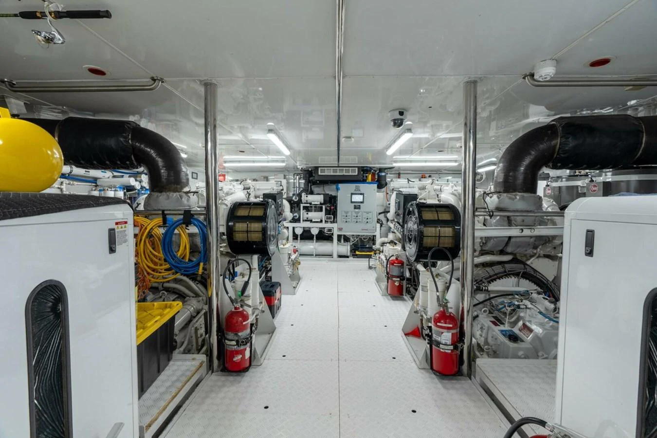 a large room with machinery aboard MISS CHRISTINE Yacht for Sale