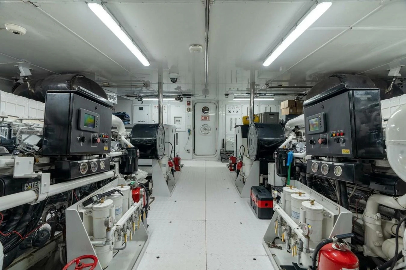 a room full of machines aboard MISS CHRISTINE Yacht for Sale