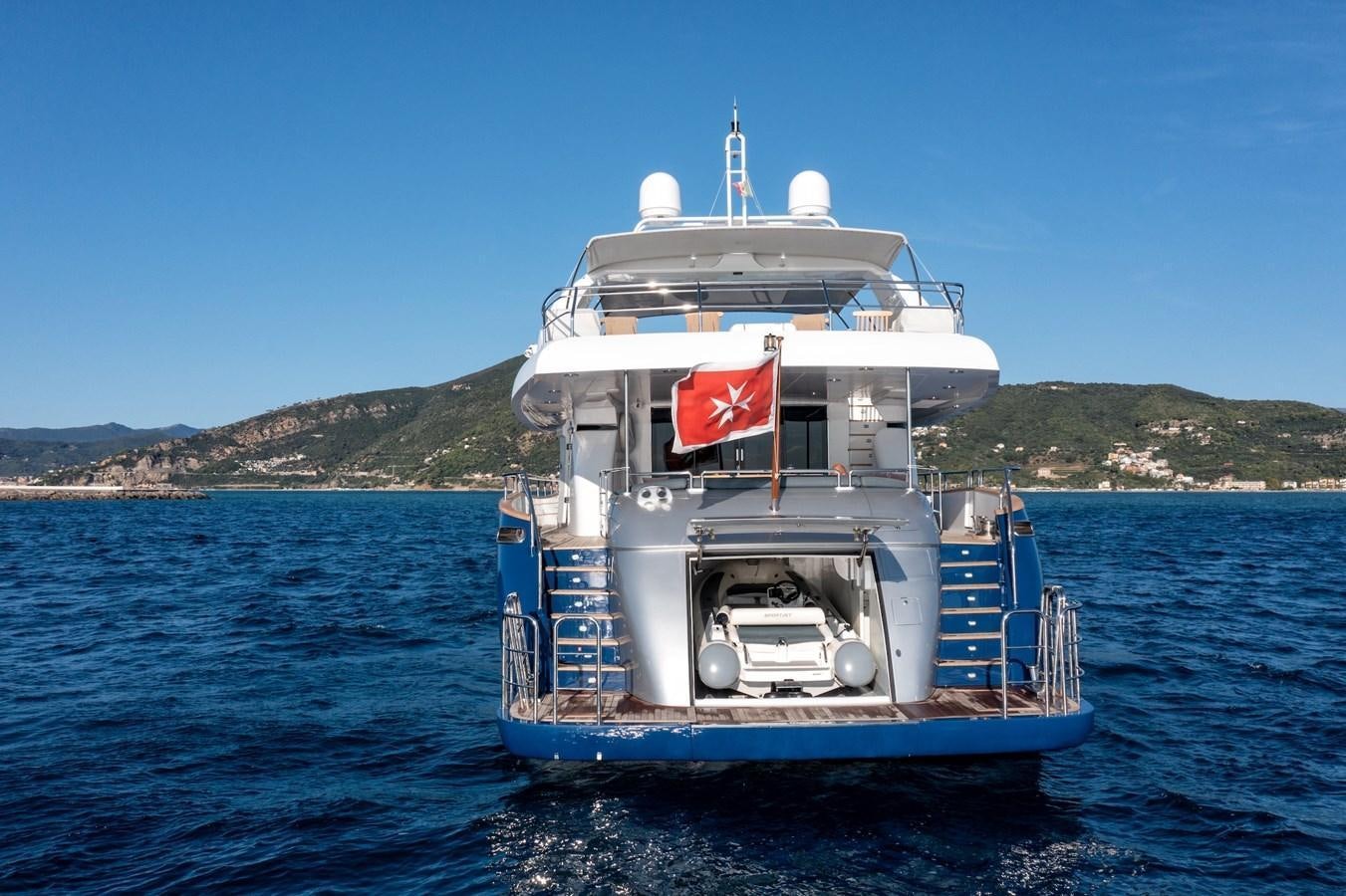 a large ship in the water aboard CLARITY Yacht for Sale