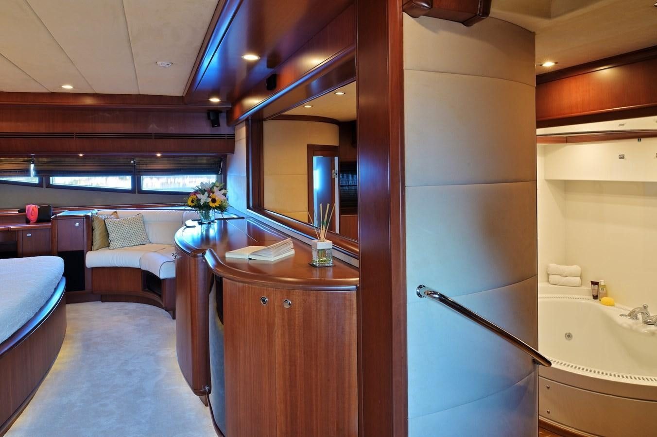a bathroom with a sink and a bathtub aboard CLARITY Yacht for Sale