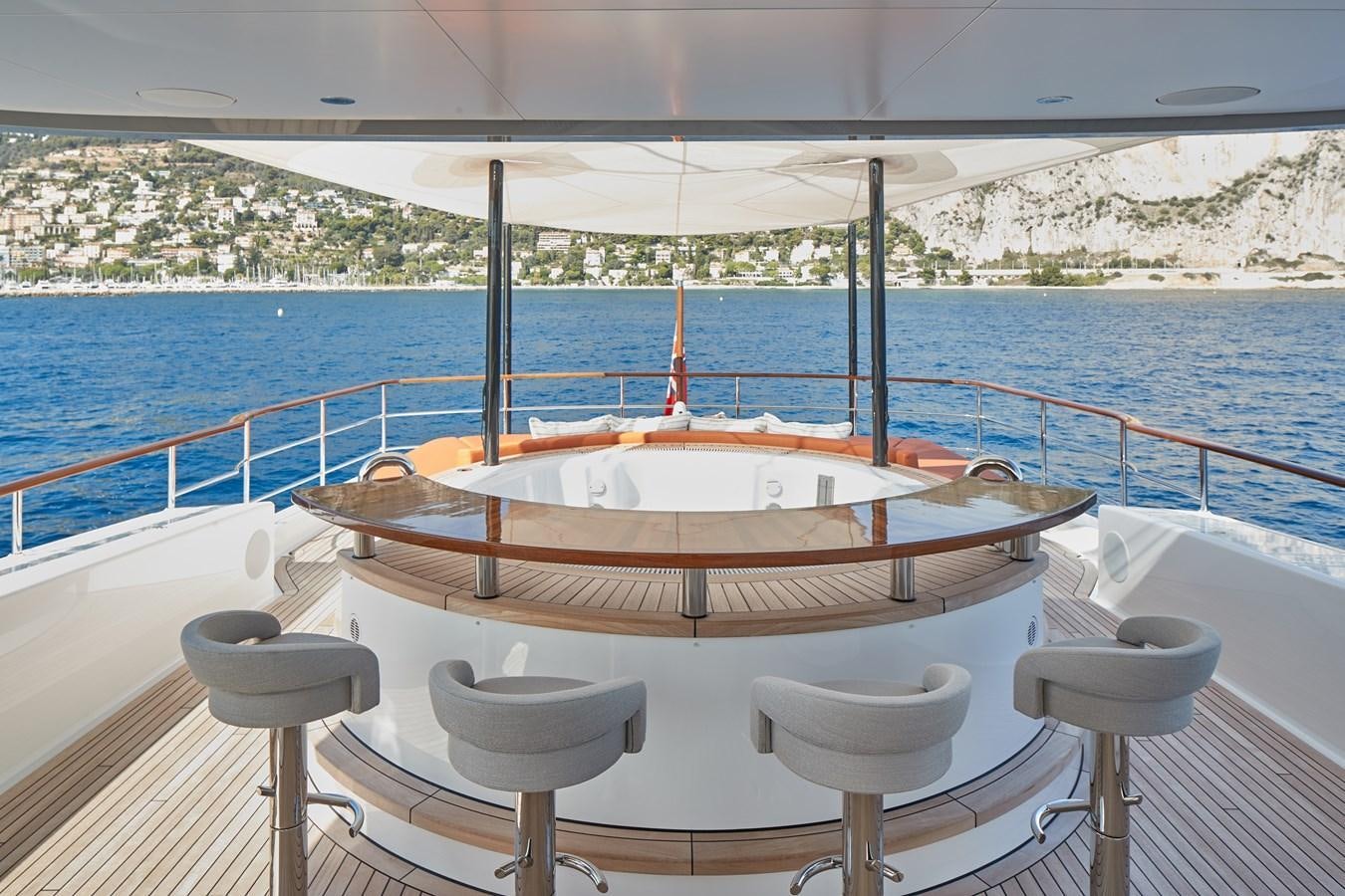 a table on a boat aboard SOLEMATES V Yacht for Sale