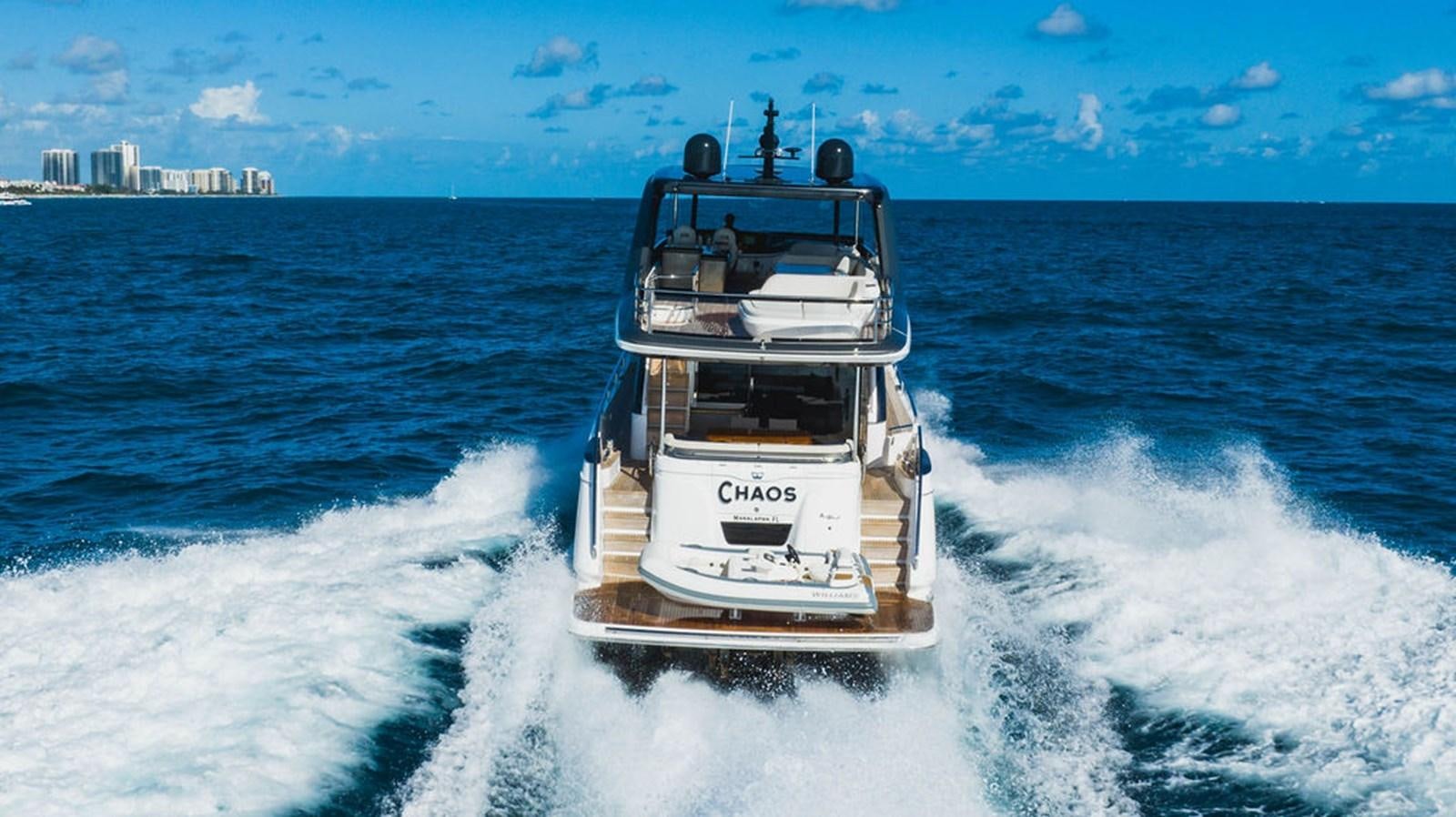 a boat on the water aboard CHAOS Yacht for Sale