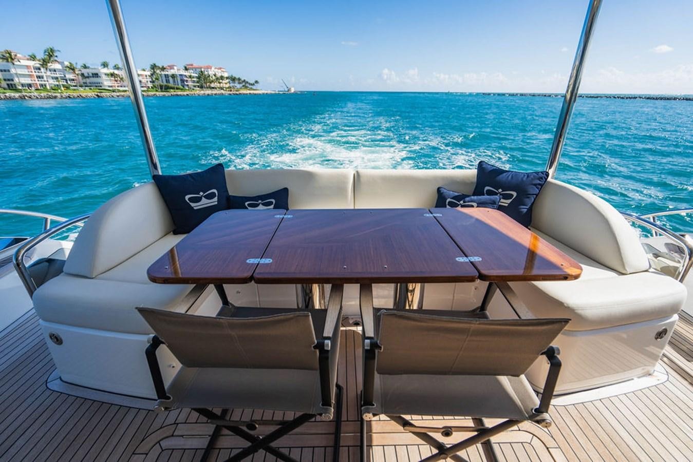 a boat on a deck aboard CHAOS Yacht for Sale