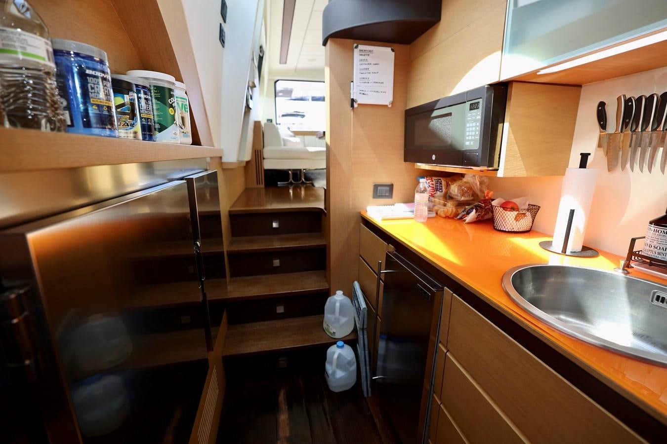 a kitchen with a stainless steel sink aboard MY WAY Yacht for Sale