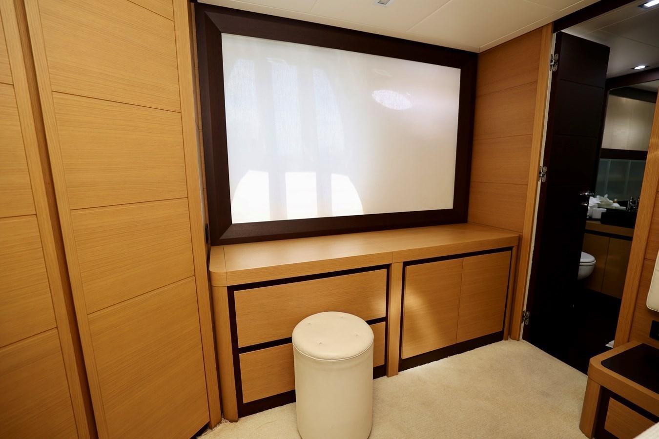 a room with a television and a toilet aboard MY WAY Yacht for Sale