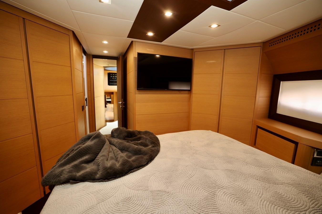 a bed in a room aboard MY WAY Yacht for Sale