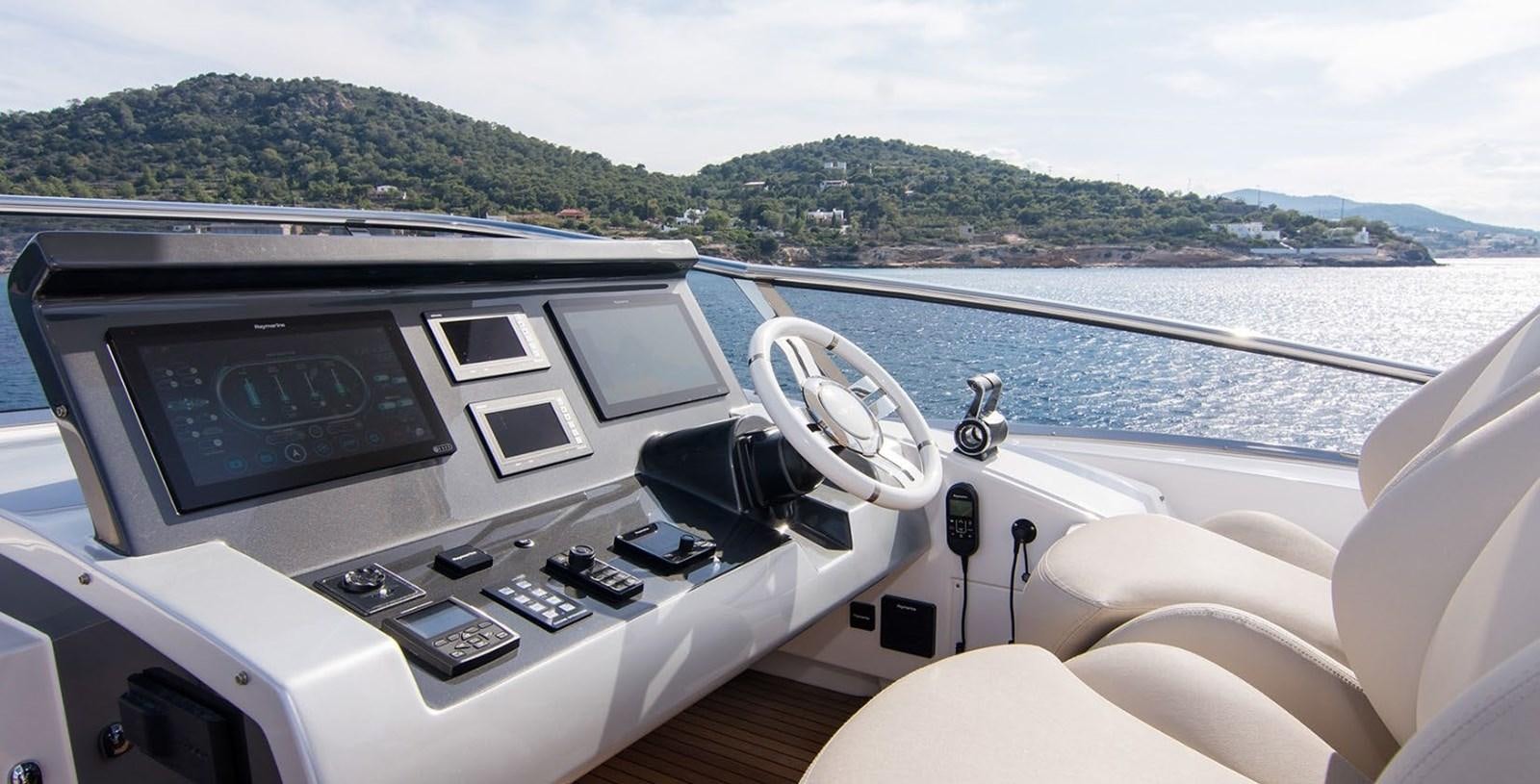 inside of a car aboard ALEX I Yacht for Sale