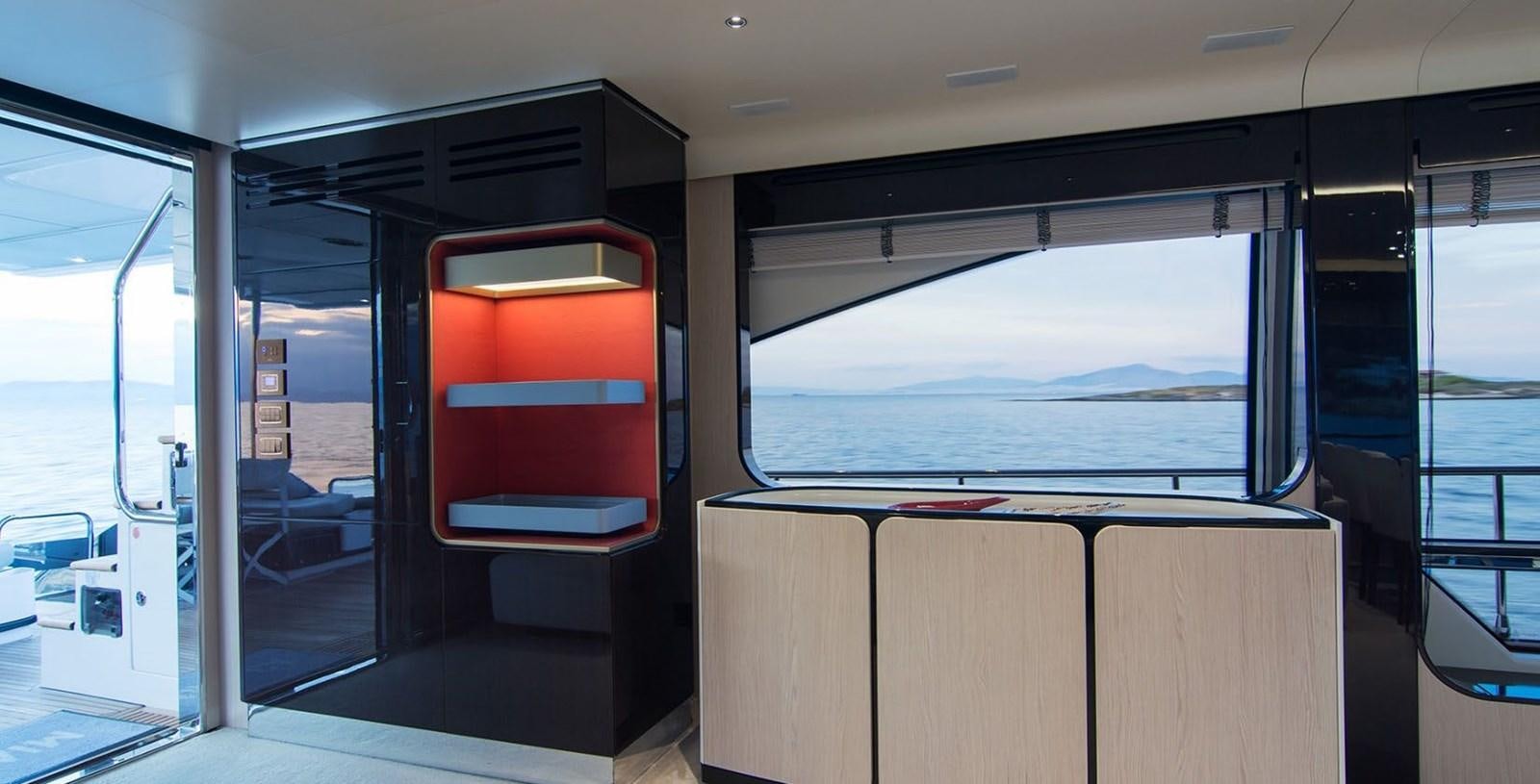 inside of a train aboard ALEX I Yacht for Sale