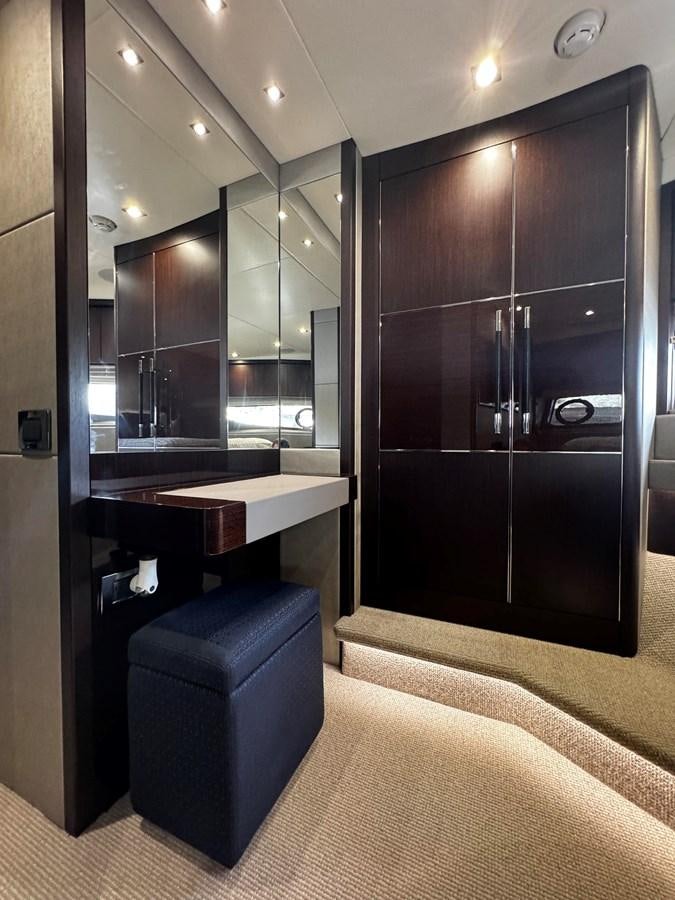 a bathroom with a large mirror aboard JOURNEY Yacht for Sale
