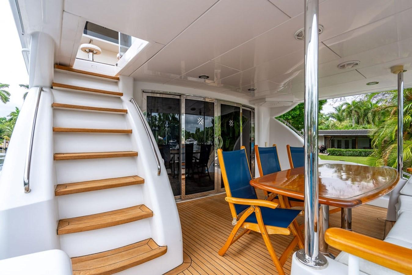 a room with a table and chairs aboard TOP SHELF Yacht for Sale