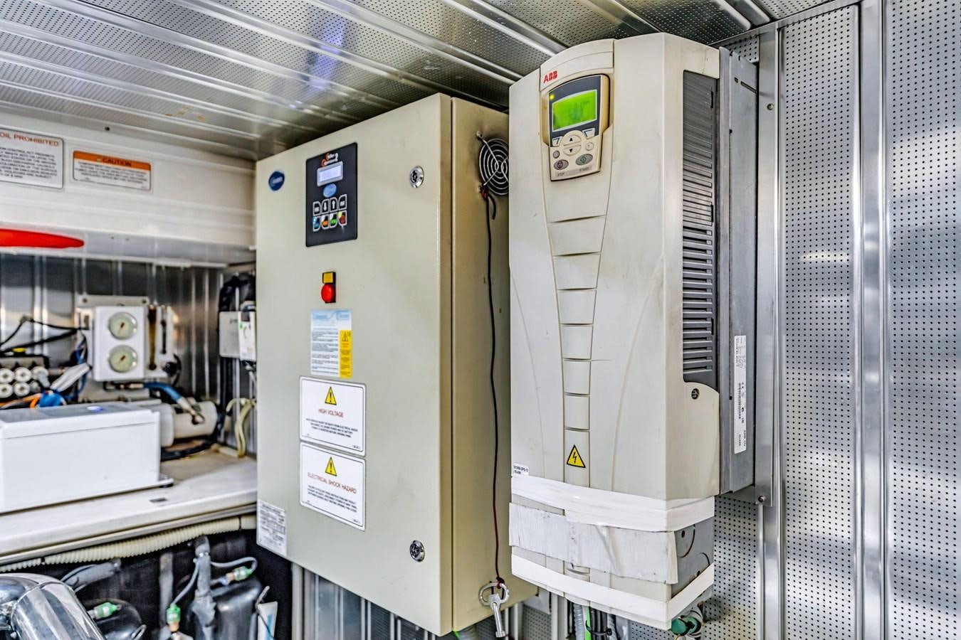 a large machine in a room aboard SEADUCTION Yacht for Sale