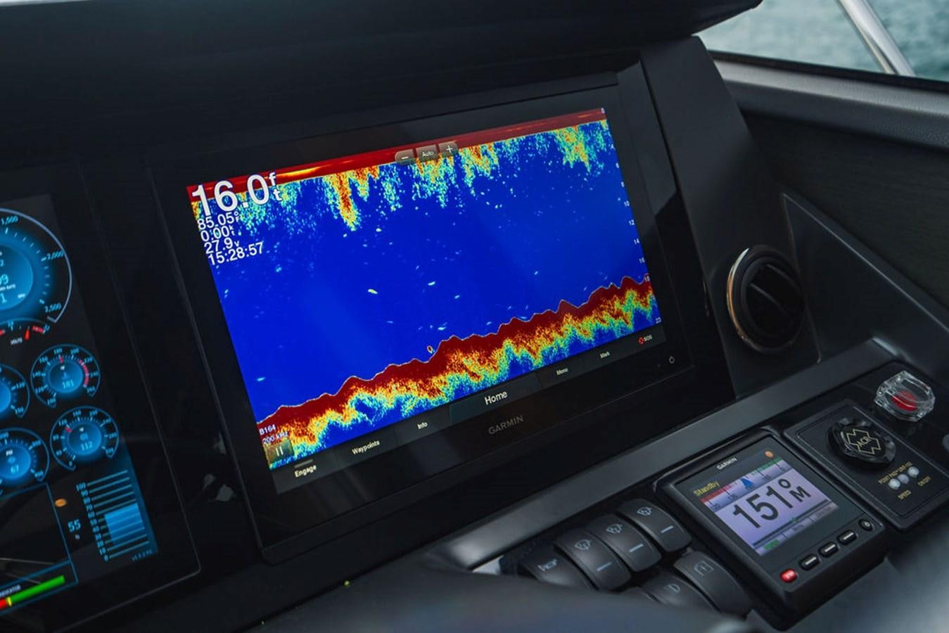 a computer monitor with a blue screen aboard IMAGINE Yacht for Sale