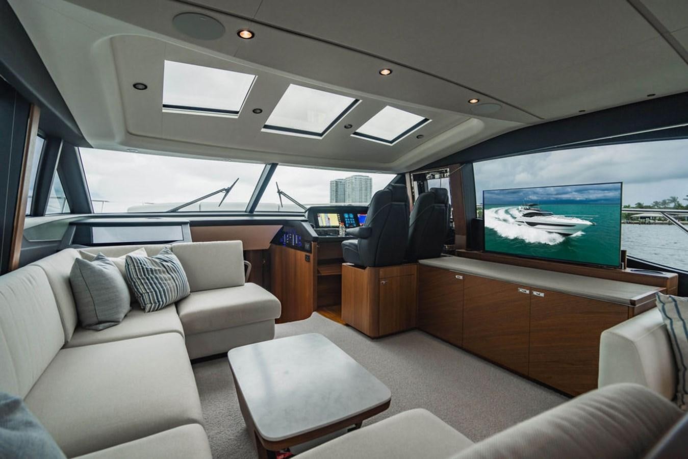 inside of a car aboard IMAGINE Yacht for Sale