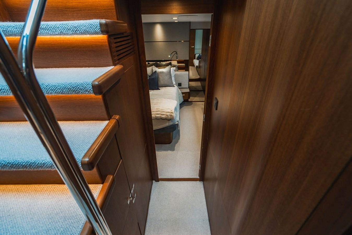 a bed and a closet aboard IMAGINE Yacht for Sale