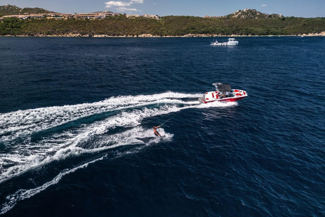 a boat on the water aboard SHADOW Yacht for Sale