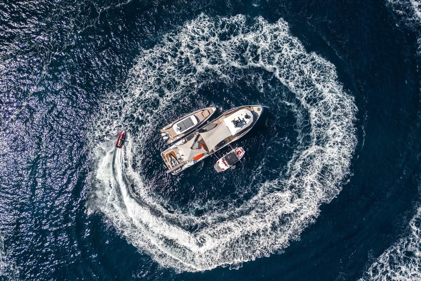 a boat on the water aboard SHADOW Yacht for Sale